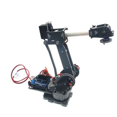 6DOF Robot Mechanical Arm Alloy Robotics Arm Rack with Servos Power Supply Arduino Board Kit