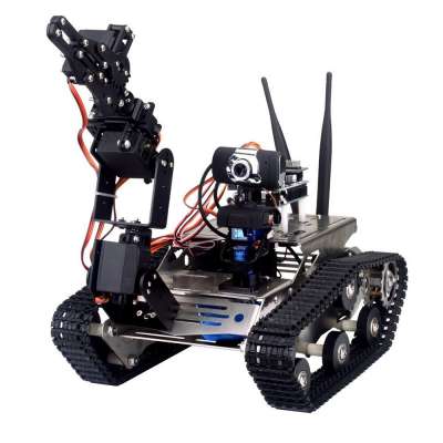 Wireless Wifi Manipulator Robot Car with Arm for Arduino Vehicle Robotics Camera Educational Kit by iOS Android PC Controlled