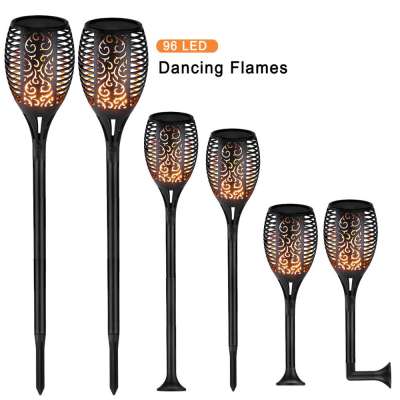 Garden Outdoor 96 LED Solar Power Path Torch Light Dancing Flame Lighting Flickering Lamp